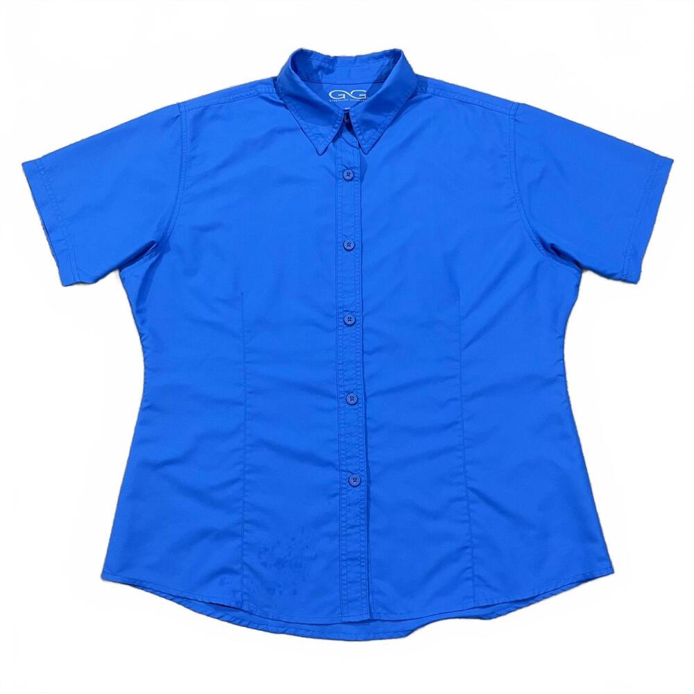 GameGuard Womens Blue MicroFiber Short Sleeve Shirt Size Large (flawed)